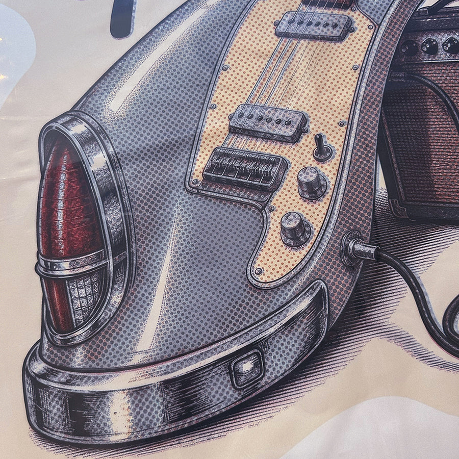 Fender Guitar supersized decal print detail