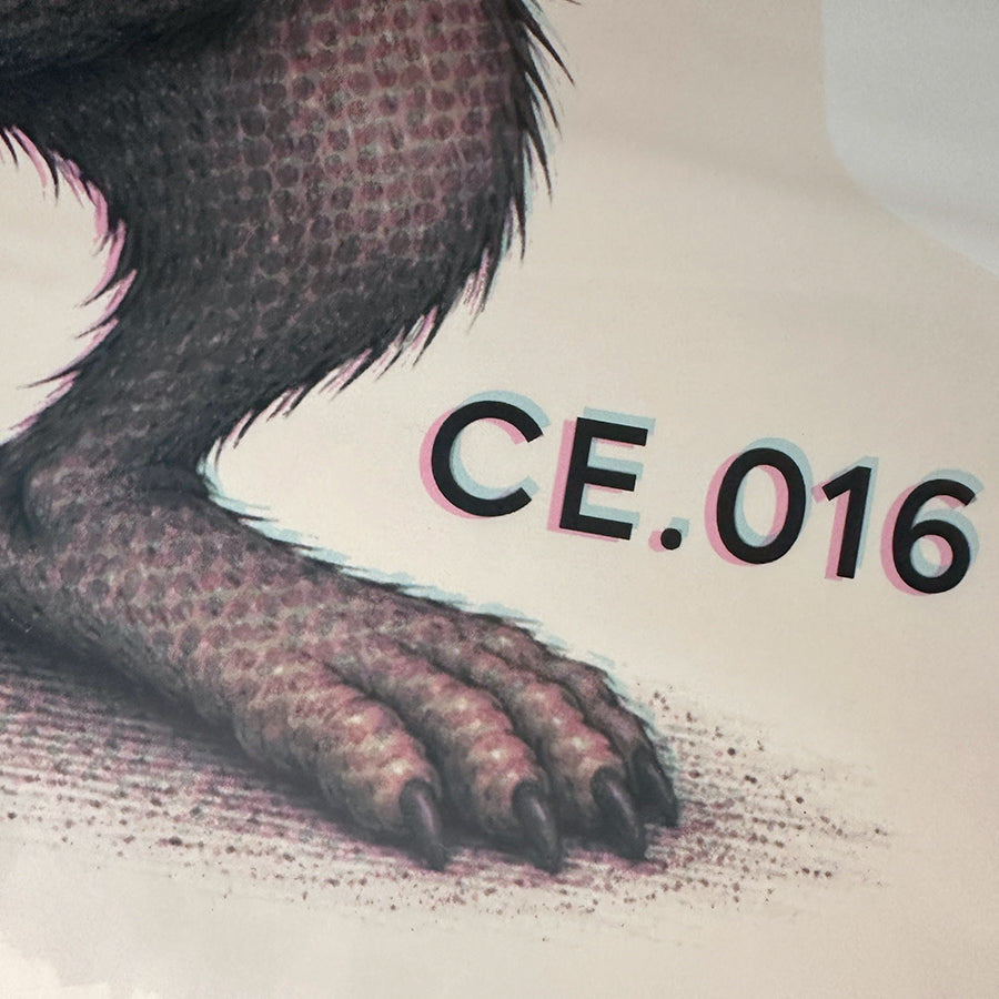 Big Block supersized decal print CE.016 edition mark and clawed foot detail