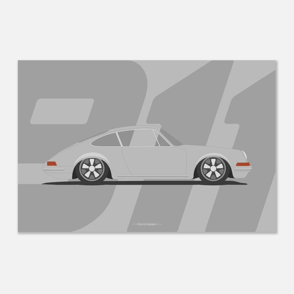 Porsche grey poster 60x90 cm / 24x36″