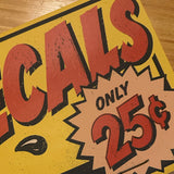 Chicken Fingers supersized decal print DECALS only 25¢ header card detail