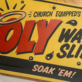 Chicken Fingers supersized decal print HOLY halo header card detail