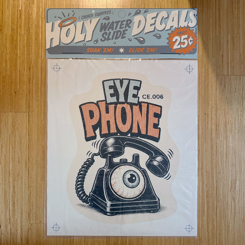 SUPERSIZED Eye Phone Holy Water Slide Decal print in package