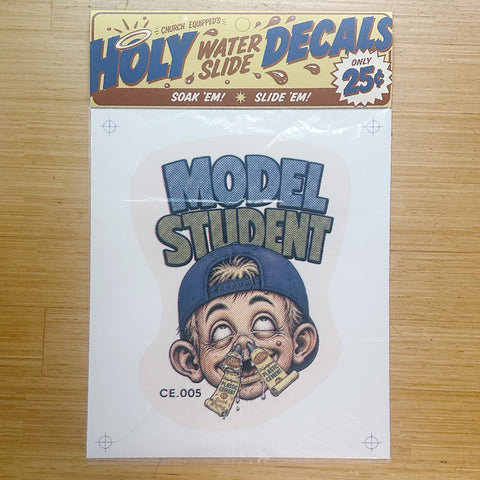 SUPERSIZED Model Student Holy Water Slide Decal print in package