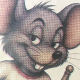 Small Block supersized decal print mouse face and halftone detail