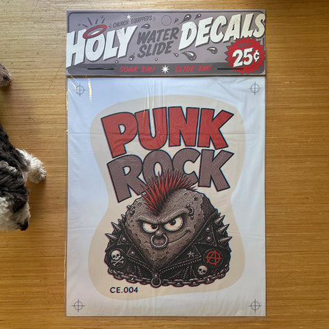 SUPERSIZED Punk Rock Holy Water Slide Decal print in package