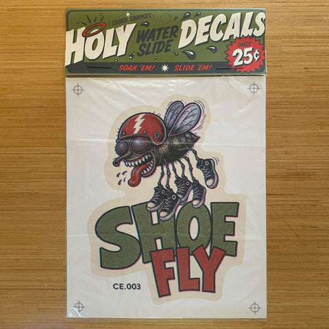SUPERSIZED Shoe Fly Holy Water Slide Decal print in package