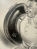Original vintage Karl Hubenthal caricature for the US ROYAL tire company.