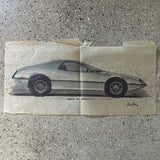 Porsche concept art from George Barris' Shop. signed.