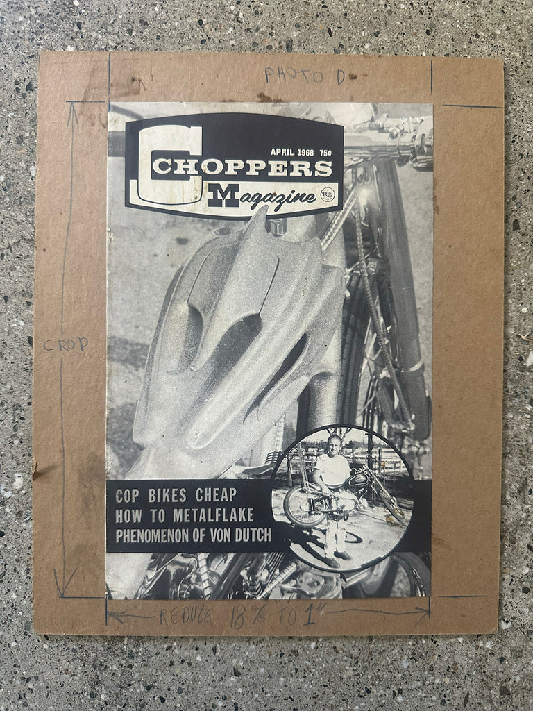 Ed Roth Choppers magazine paste up ad (1) by Robert Williams