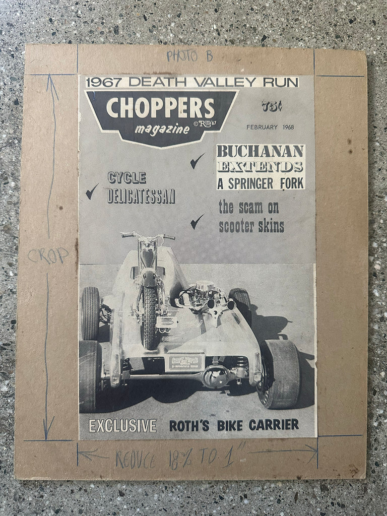 Ed Roth CHOPPERS Magazine paste up by Robert Williams