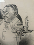 Original vintage Karl Hubenthal caricature for the US ROYAL tire company.