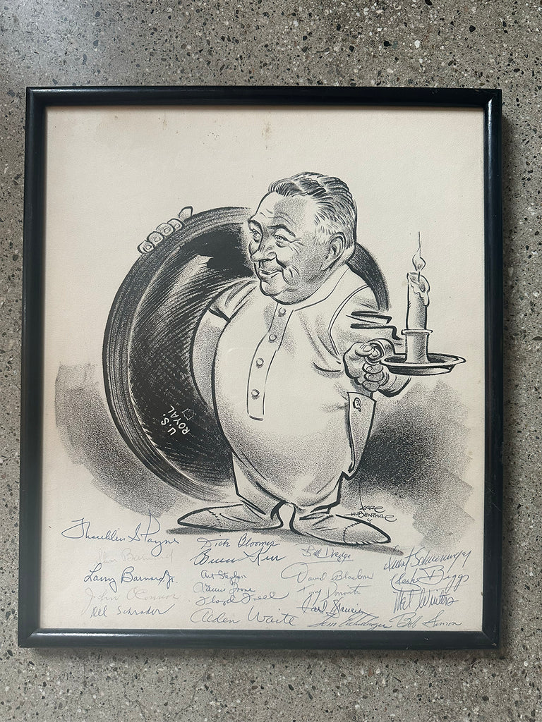 Original vintage Karl Hubenthal caricature for the US ROYAL tire company.