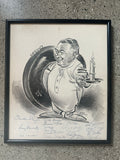 Original vintage Karl Hubenthal caricature for the US ROYAL tire company.